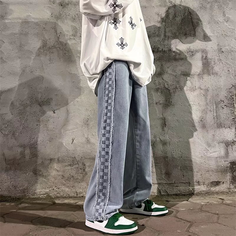 Quần jeans dài ống rộng phong cách Âu Mỹ thời trang cho nam