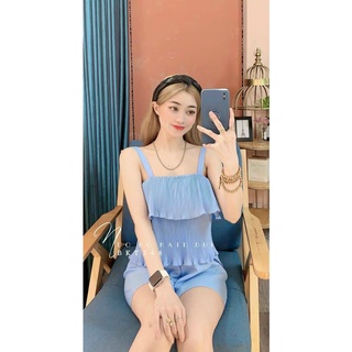 Đồ bộ đùi kate lụa 2 dây mặc nhà dập ly tầng