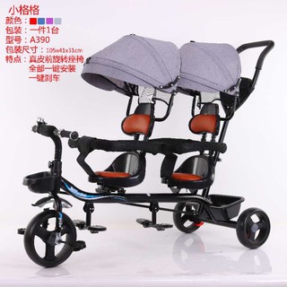XE ĐẨY ĐÔI GHẾ DA MÁI CHE - KHUNG SẮT HÀNG CAO CẤP