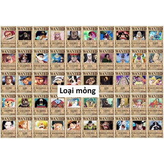 Combo 50 tấm truy nã Onepiece wanted poster loại mỏng