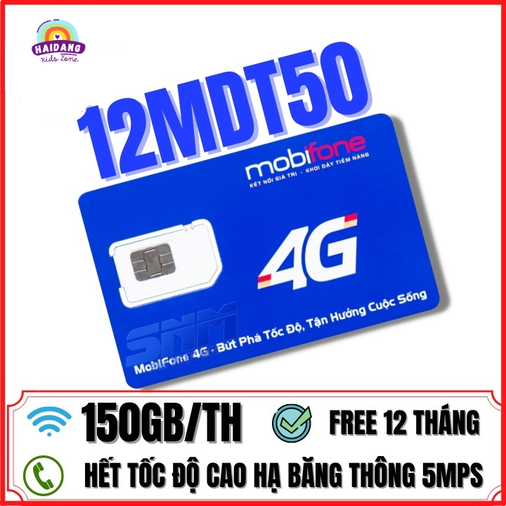 Sim Mạng 1 Năm, Sim Mobifone 4G 1 Năm Truy Cập Internet Tốc Độ Cao 4Gb/Ngày Sử Dụng 12 Tháng