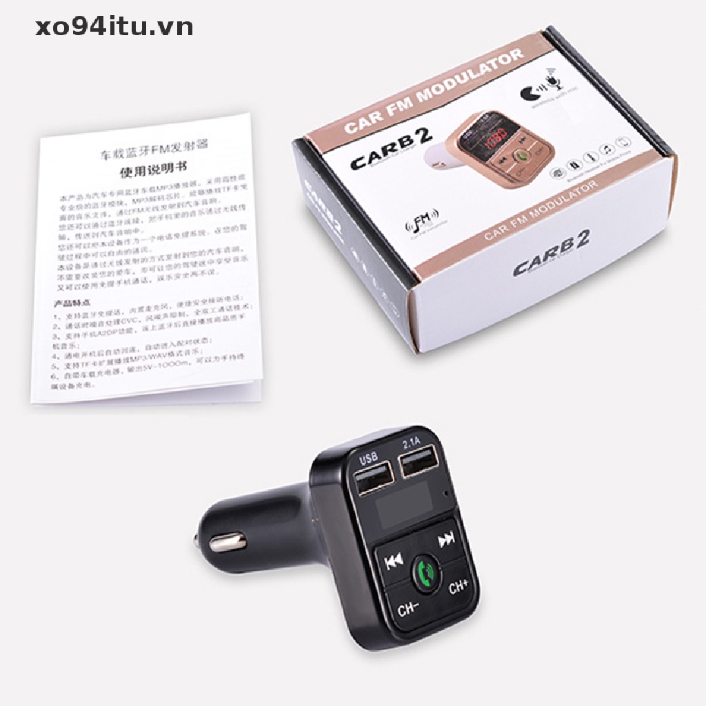 XOITU Car Bluetooth 5.0 FM Transmitter Auto MP3 Player 2.1A Dual USB Fast Charger .