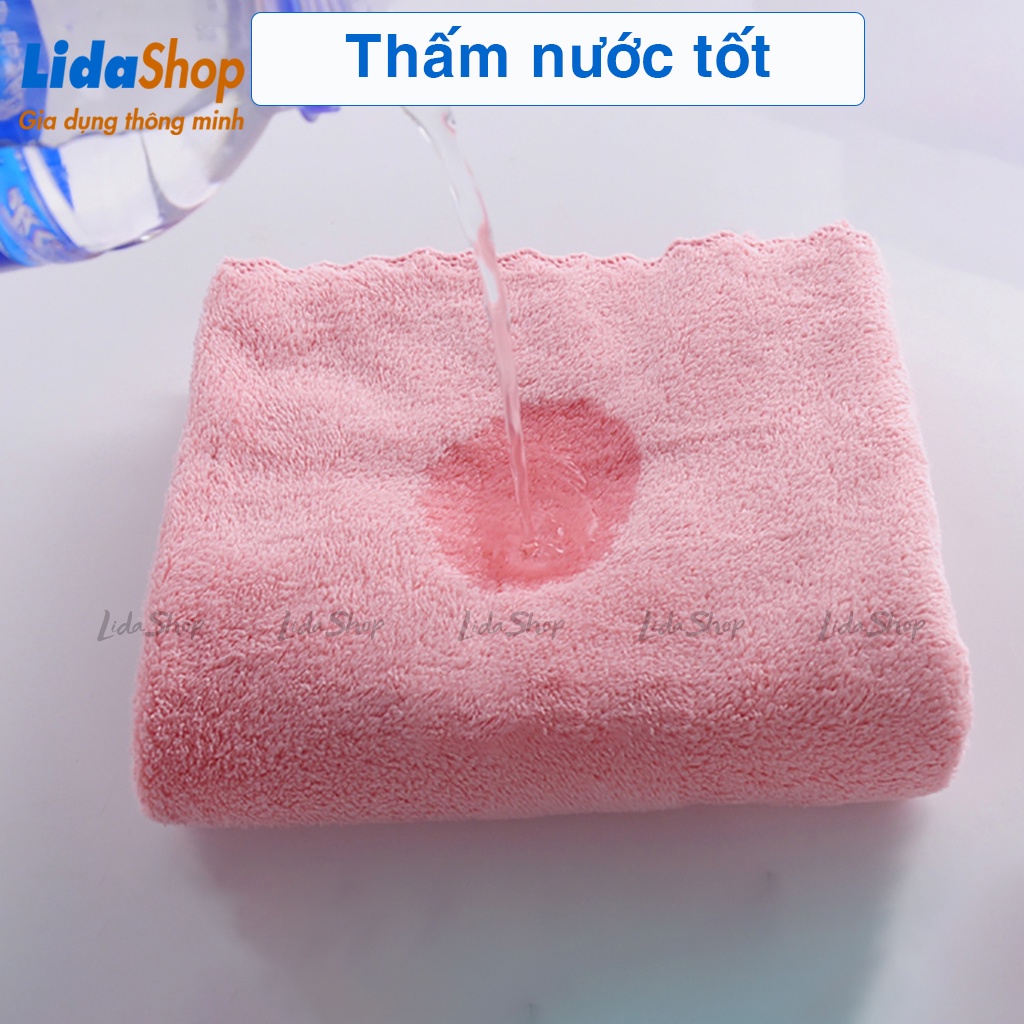 Khăn tắm hàn quốc lông cừu 140x70 Lidashop, khăn tắm lớn 70x140 mềm mịn thấm hút nước tốt _KHQ