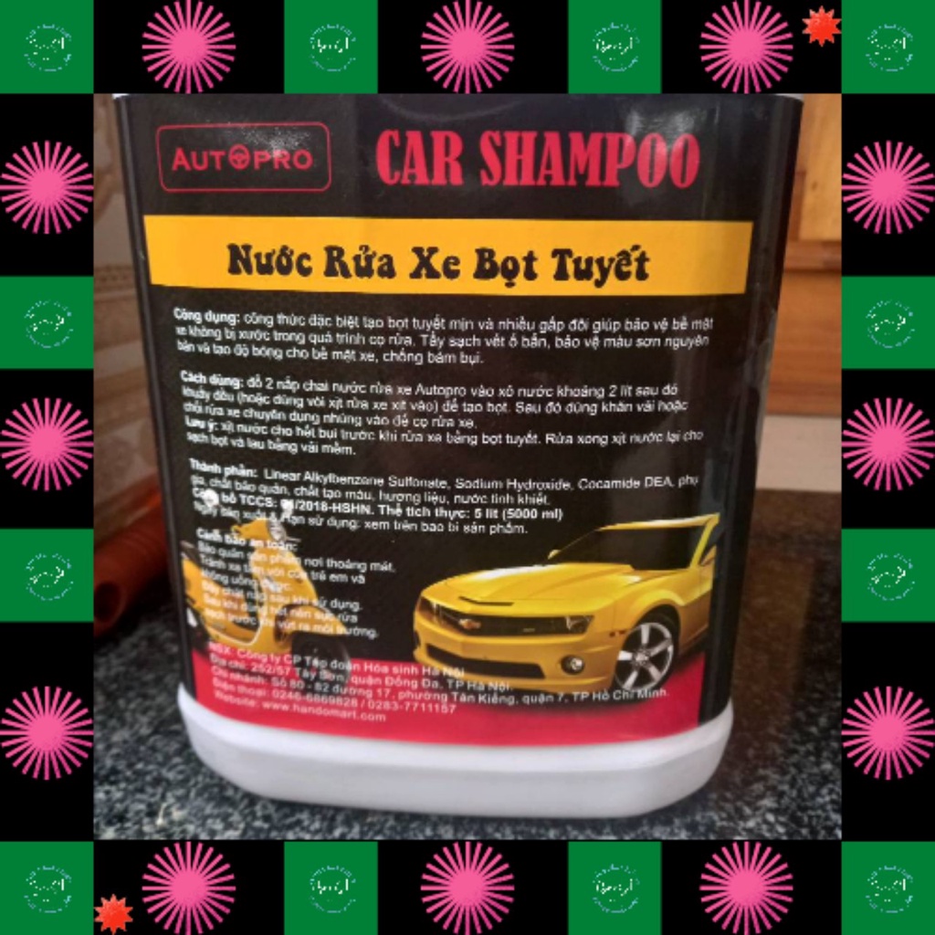 Nước rửa xe ô tô xe máy bọt tuyết Car Shampoo Auto Pro - 1 Can 5L (Phân phối bởi Gom Sỉ)