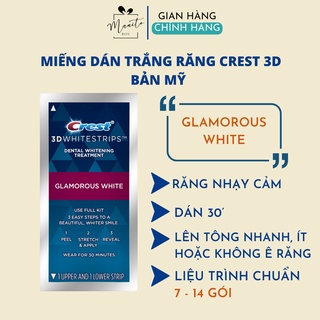 Miếng dán trắng răng Crest 3D White 1 GÓI bill Mỹ