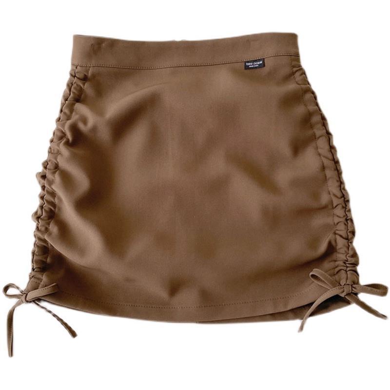 Chân Váy Ngắn Chữ a Lưng Cao Thiết Kế Dây Rút Thời Trang Mùa Thu Mới Cho Nữ