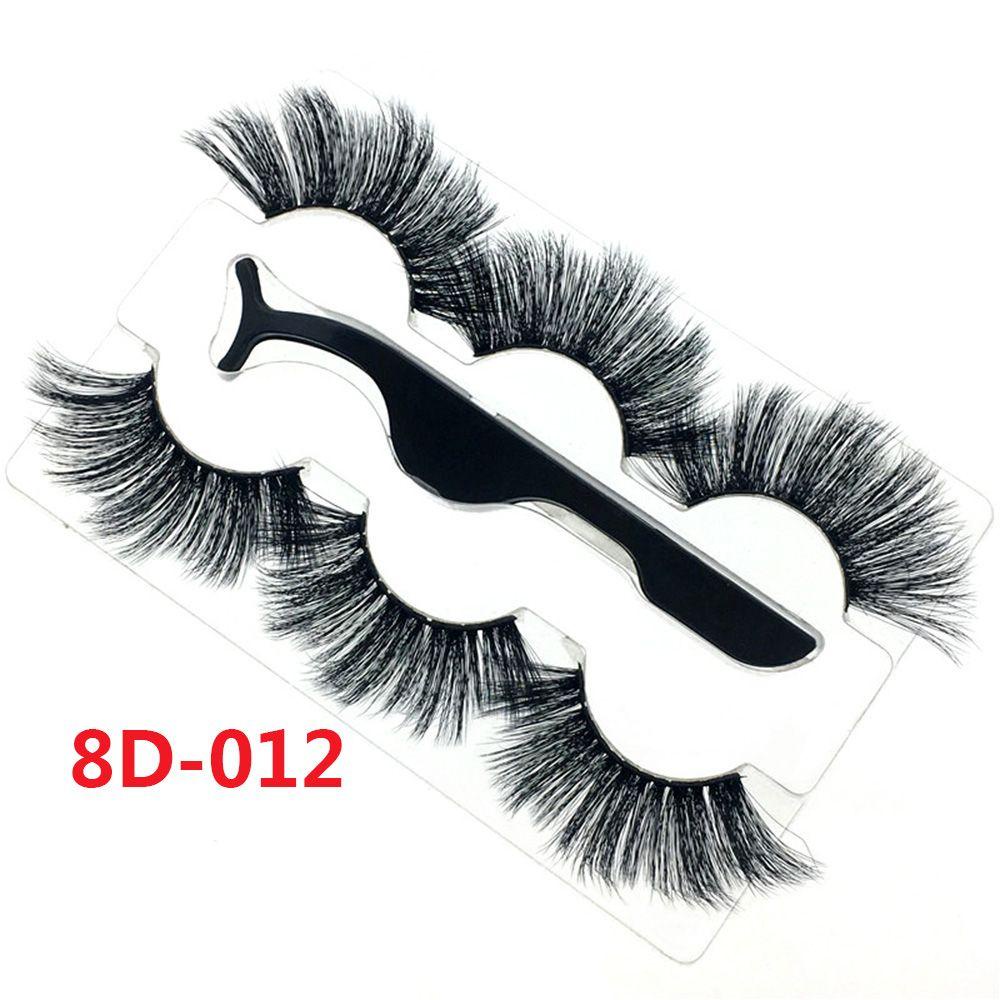 Set 3 Cặp Lông Mi Giả SKONHED Kèm Nhíp Gắp 8D Làm Thủ Công Không Trang Điểm