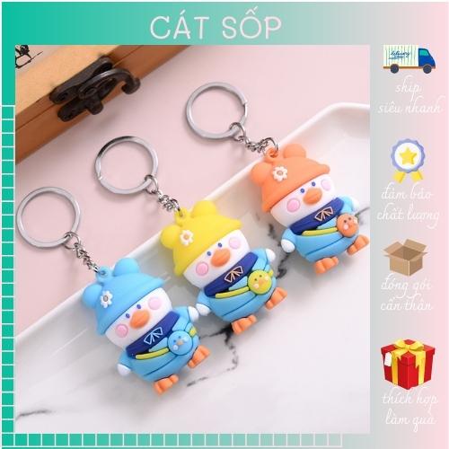 Móc khóa vịt mỏ cam đi học siêu cưng