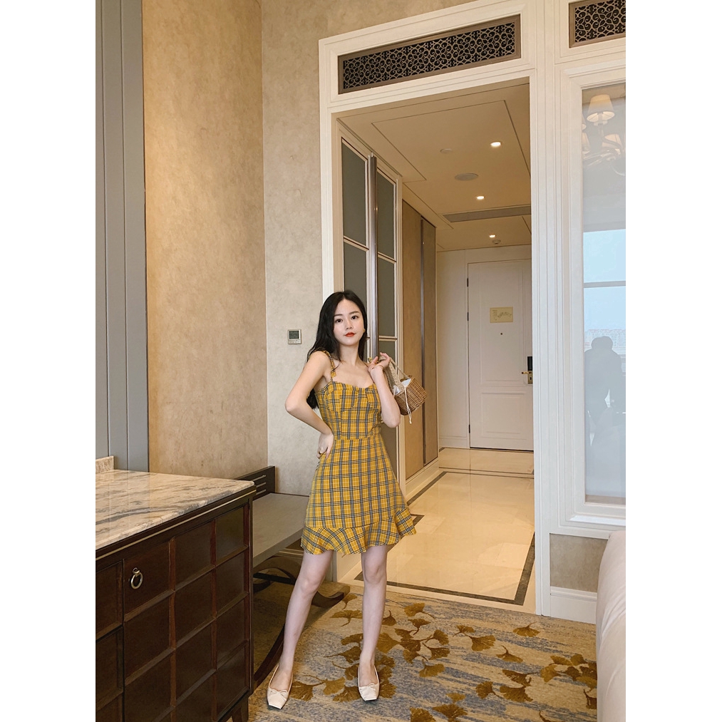 Women's Fashion Summer  Plaid dress with suspenders | BigBuy360 - bigbuy360.vn