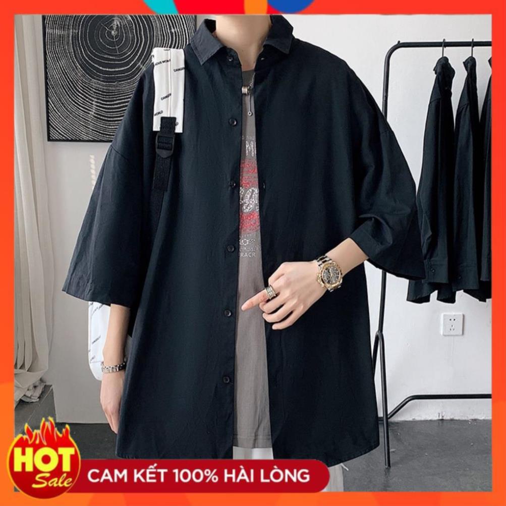 Áo sơ mi nam tay ngắn from rộng unisex nam nữ , sơ mi nam nữ vải voan lụa mịn mát free size 40kg - 70kg