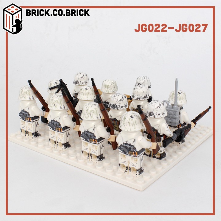 Lính Đức Mô Hình Đồ Chơi Lắp Ráp Non LEGO Lính Quân Đội Thế Chiến Minifigure Germany Soldier World War JG022-JG027