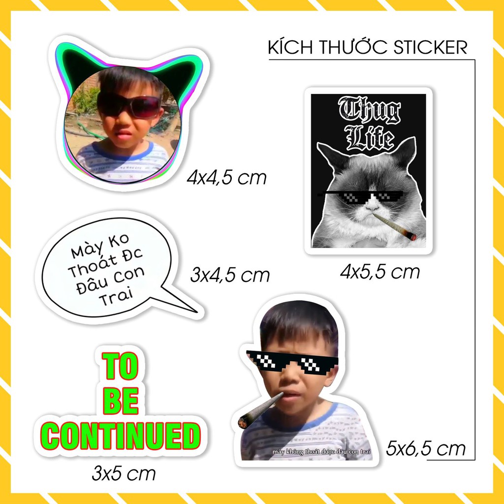 Hình Dán Sticker Thiết Kế Theo Yêu Cầu Mẫu Mày Không Thoát Được Đâu Con Trai Set Số Lượng 5 Hình Tại Azsticker