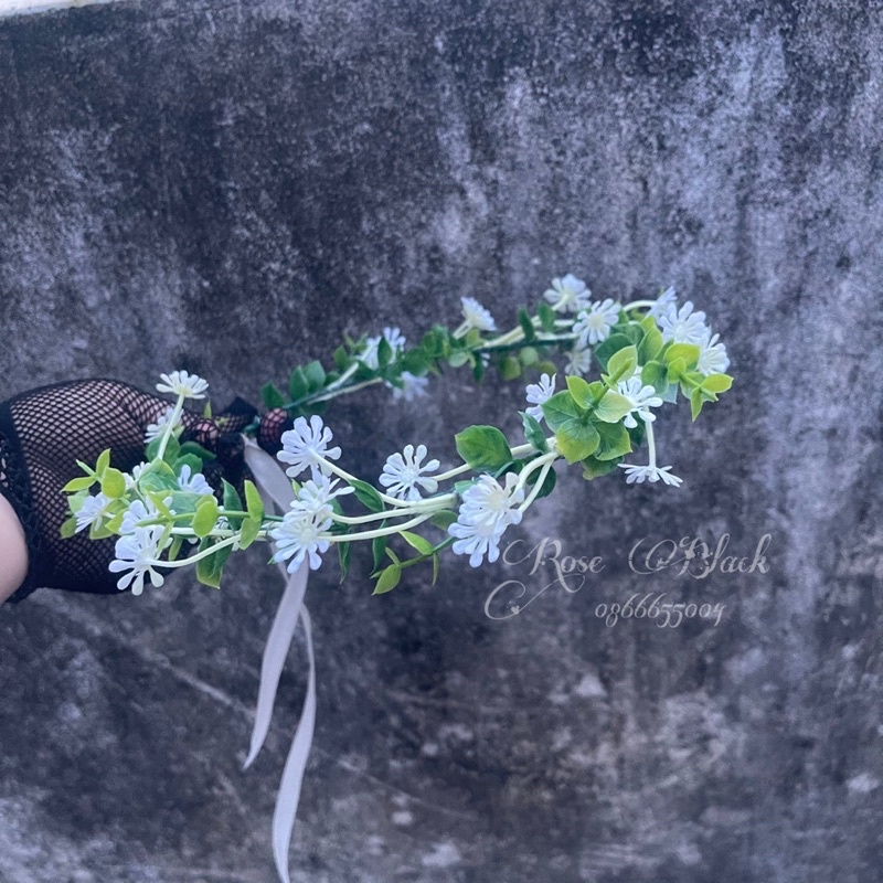 Vòng hoa đội đầu chụp ảnh kỉ yếu lá phối baby ma  FY-993