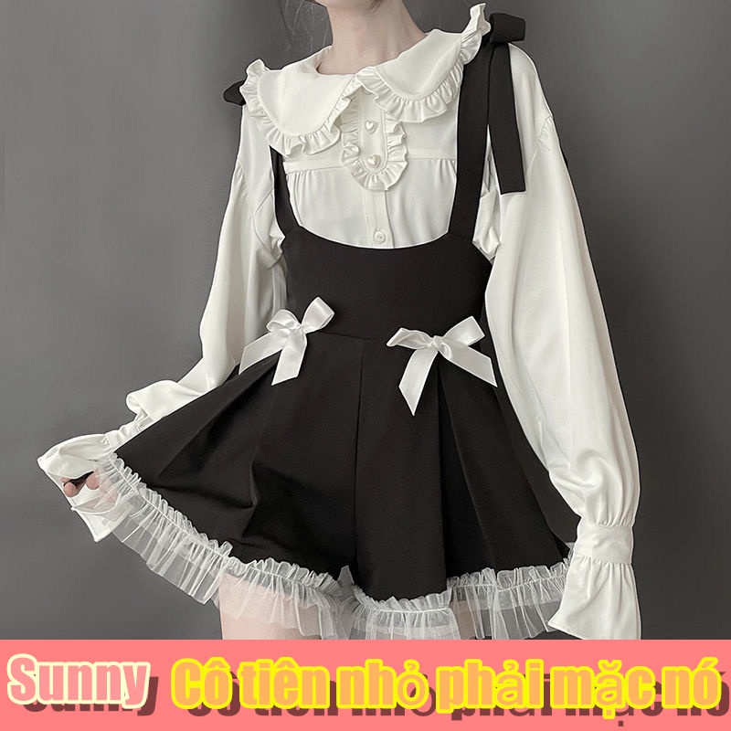 💕💕 ♪ Lolita Japanese soft girl Lolita đáng yêu nơ may sợi quần dài ngắn nữ ngắn ♪