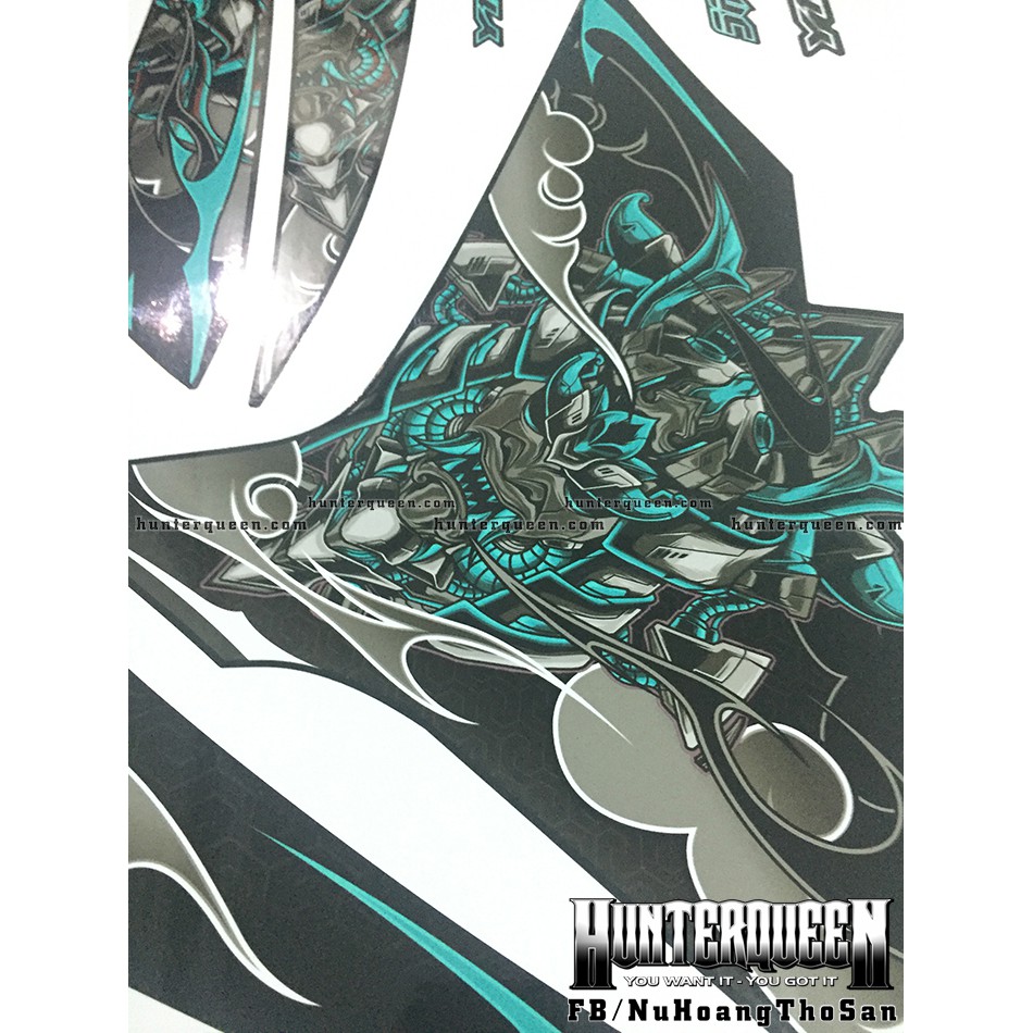 Tem Exciter 150. Tem rời Samurai xanh ngọc. Dán xe đen. Xe màu khác vui lòng inbox