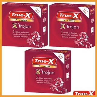 Bộ 3 hộp bao cao su gân gai TrueX X Trojan- Tăng cường cảm xúc cho cả hai
