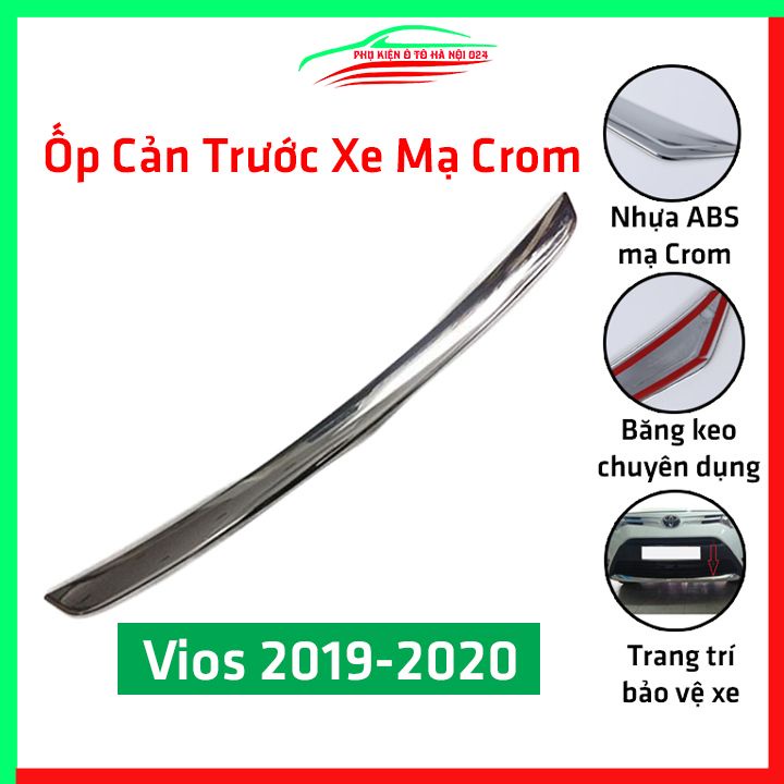 Ốp cản trước Vios 2019-2022 mạ crom trang trí chống trầy bảo vệ xe