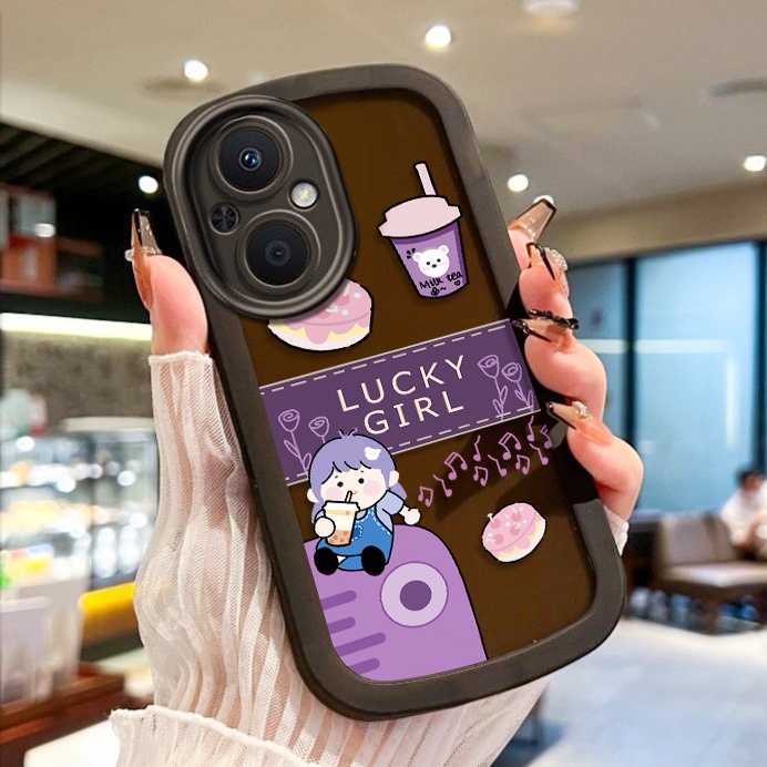 OPPO Reno 8T 4G Reno 8T 5G Reno 8Z 5G Reno 7Z 5G Reno 6Z 5G Reno 8 5G Reno 5Z 5G Reno 7 5G Reno 6 5G Reno 5 Ốp điện thoại silicon hình cô gái mắt to dễ thương