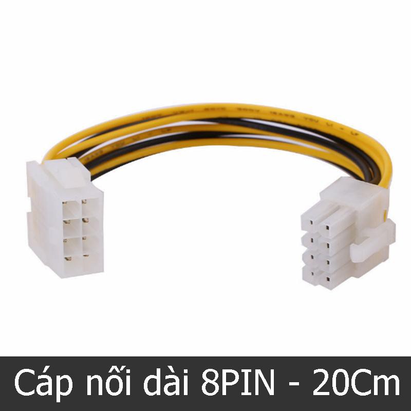 Cáp nguồn 8PIN 2 đầu 1 đầu âm 1 đầu dương 20Cm (cáp nối dài dây nguồn 8PIN cho VGA card)