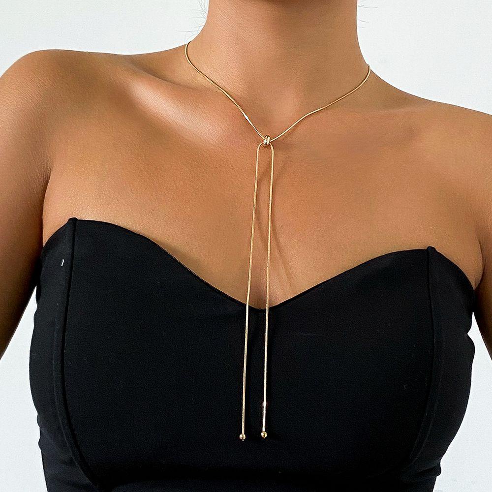 NIUYOU 1 Vòng Cổ Choker Dây Đồng Đính Bóng Lông Tua Rua