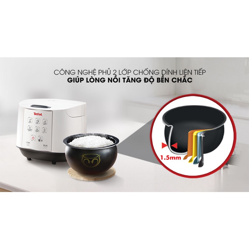 Nồi cơm điện tử Tefal 1.8 lít RK732168