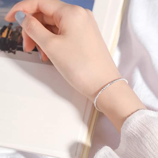 Lắc tay bạc 925 lắc tay nữ sợi mì xù lấp lánh