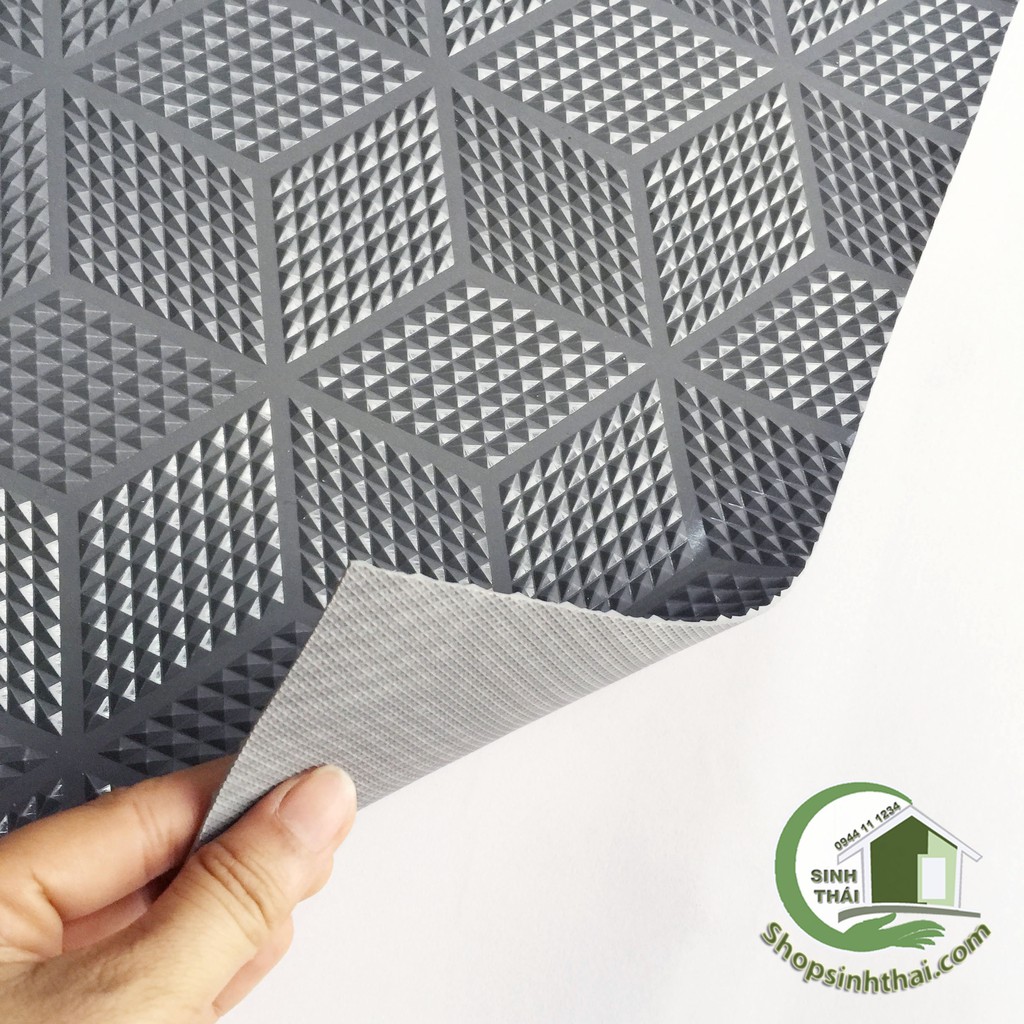 Thảm nhựa kim cương màu xám chống trơn trượt dùng cho toillet, bể bơi -