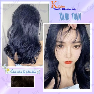 Thuốc nhuộm tóc màu Xanh Than không tẩy sử dụng tại nhà nhiều thảo dược giá rẻ kcolor