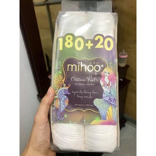 Bông Tẩy Trang Mihoo Cotton Pads Hàn Quốc 200 Miếng [Túi Tiên Cá Bông Tròn ]