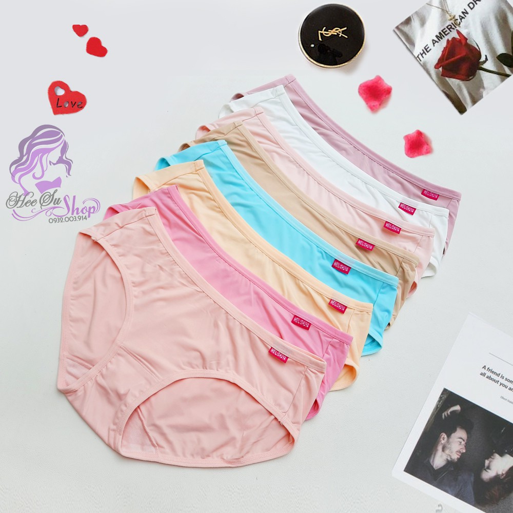 Quần lót thun lạnh nữ cao cấp lưng thấp siêu mềm mịn mát co giãn 4D big size nữ 55-65kg  mã 0140
