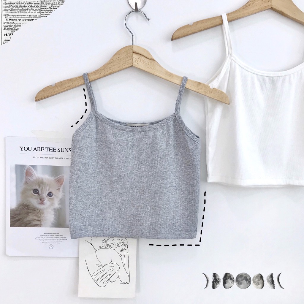 [Mã WARN10 giảm 10k đơn 50k] Áo Croptop 2 Dây Ulzzang (ẢNH THẬT)