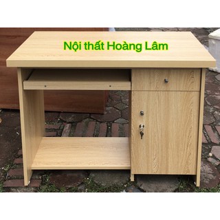 Bàn vi tính 120cm có hộc tủ khóa