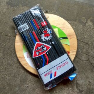 Ống hút gấp đen. 1 túi khoảng 80-90 ống