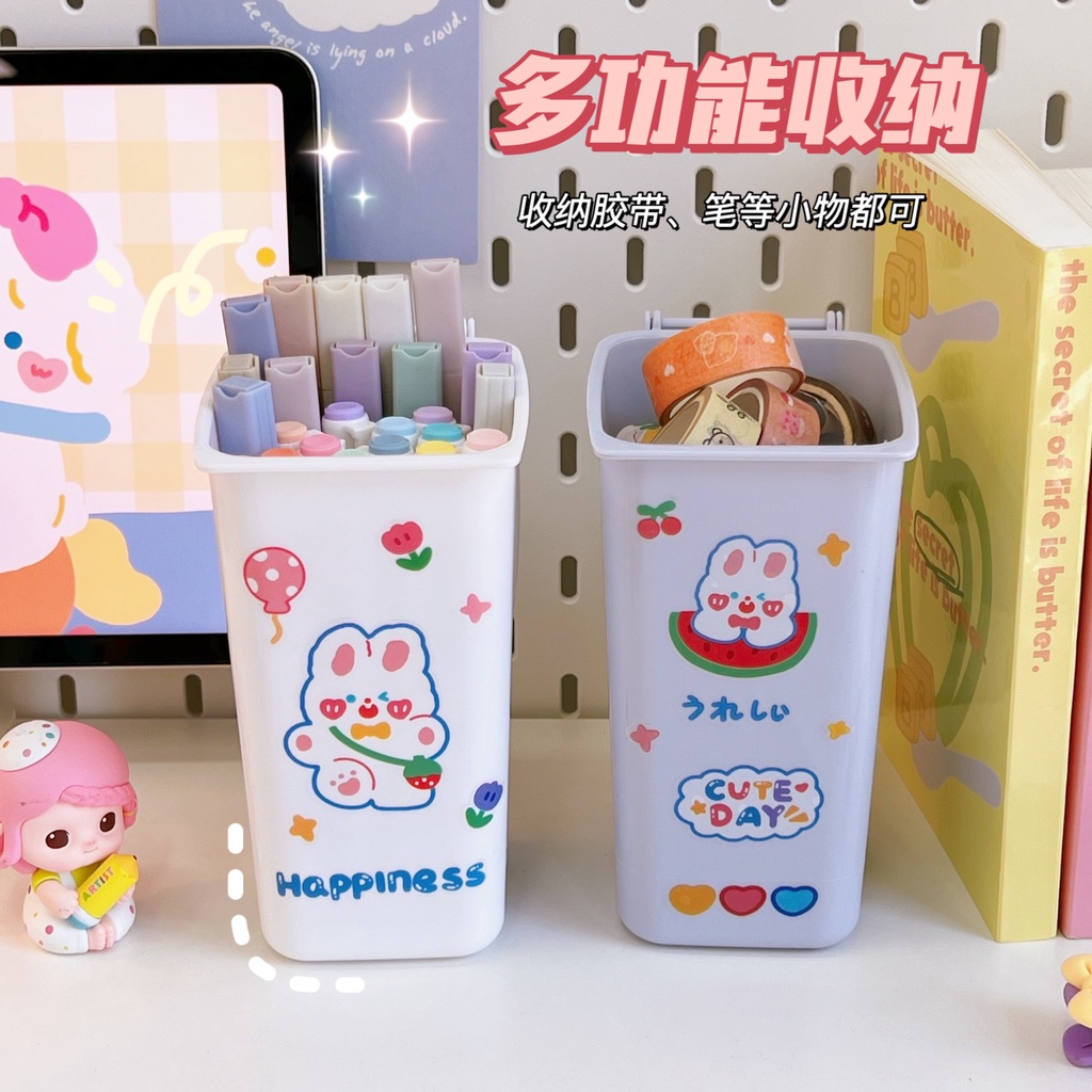Thùng rác nhỏ mini để bàn đựng đồ dùng học tập kệ hộp đựng bút dễ thương Lyanwn K3