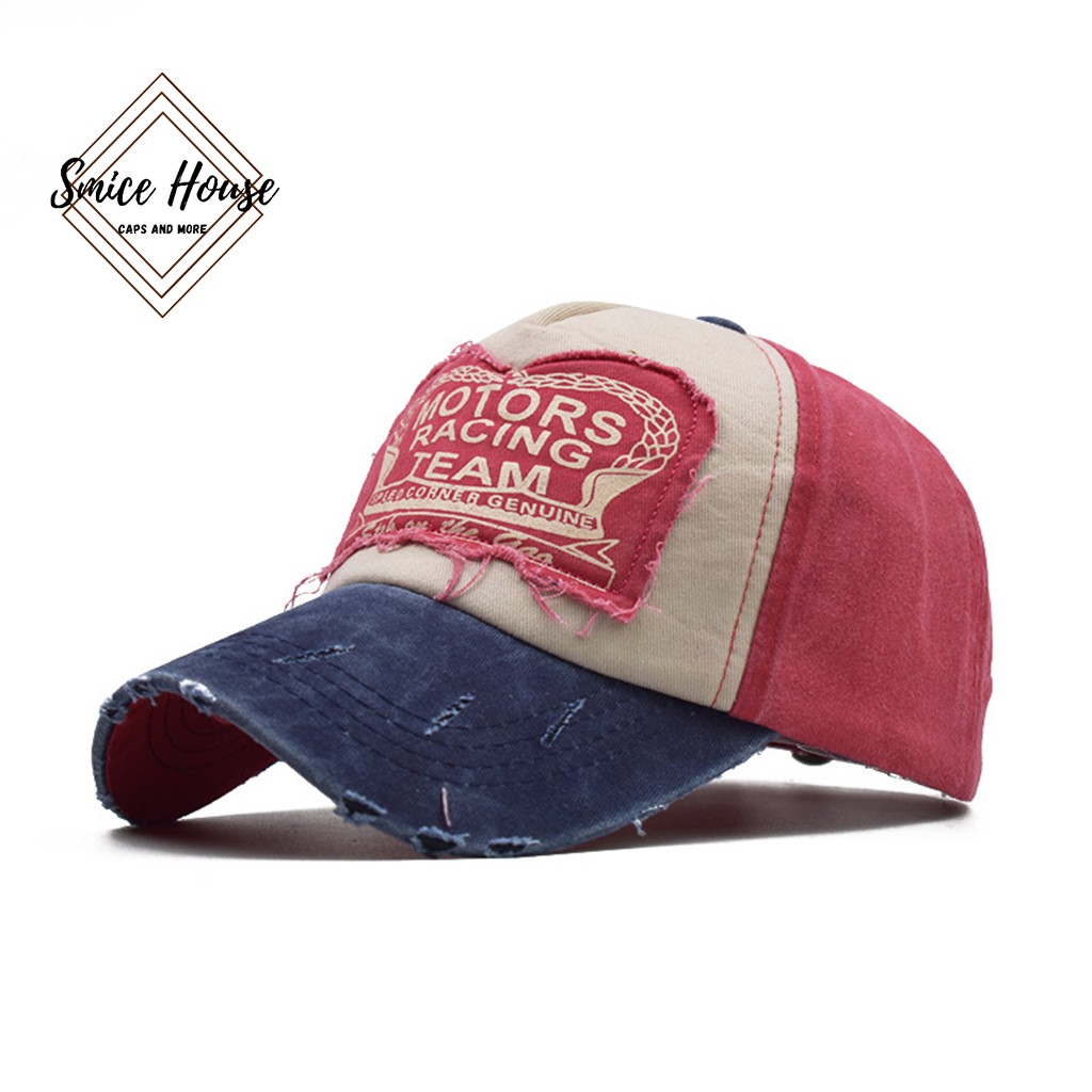 Nón lưỡi trai MOTOR RACING rách phong cách bụi bặm dành cho cả nam và nữ - Smice House - có thể điều chỉnh size