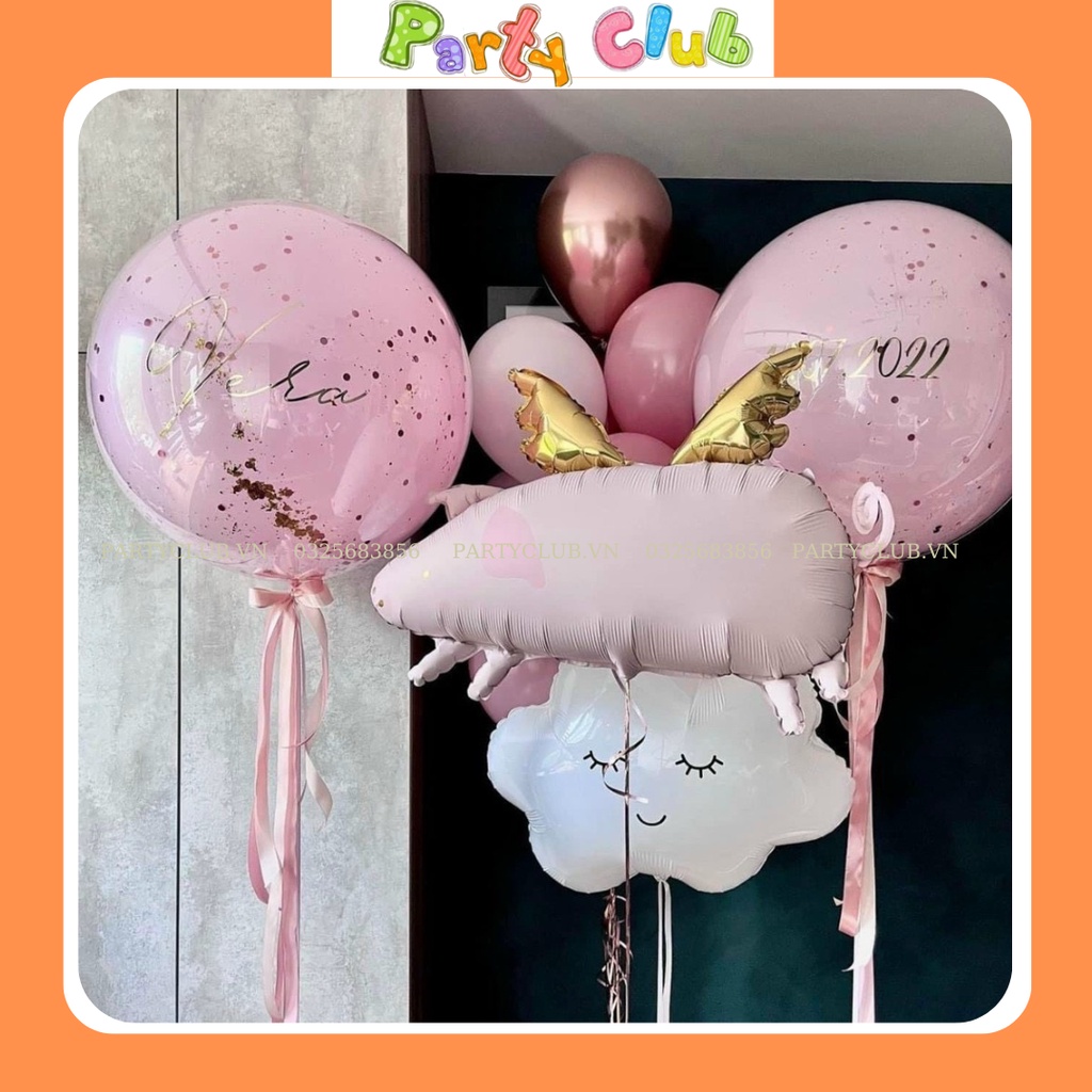 Bóng heo hồng 2 cánh trang trí sinh nhật