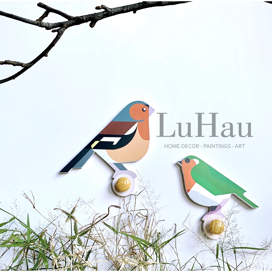 Móc dán tường treo đồ bếp, quần áo, đồ phụ kiện Luhau Birds sáng tạo tiện dụng