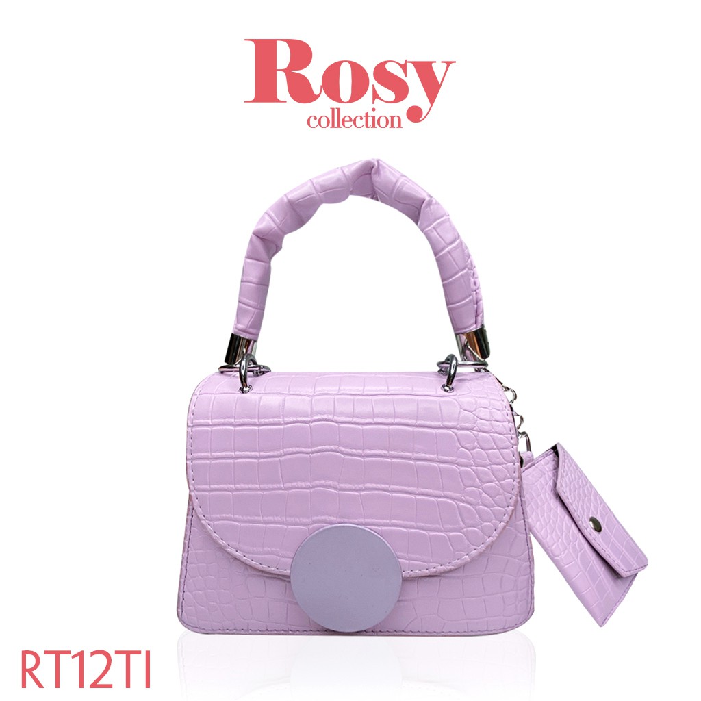 Túi xách, bóp ví da ROSY RT12 dáng hình thang kèm ví nhỏ đẳng cấp Hàn Quốc