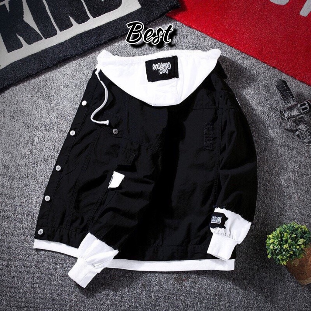 Áo khoác jean có nón, Áo khoác bò Nam nữ phong cách Hàn Quốc 2022 FASHION.BEST- chuyên Sỉ Lẻ Giá rẻ - Hàng n