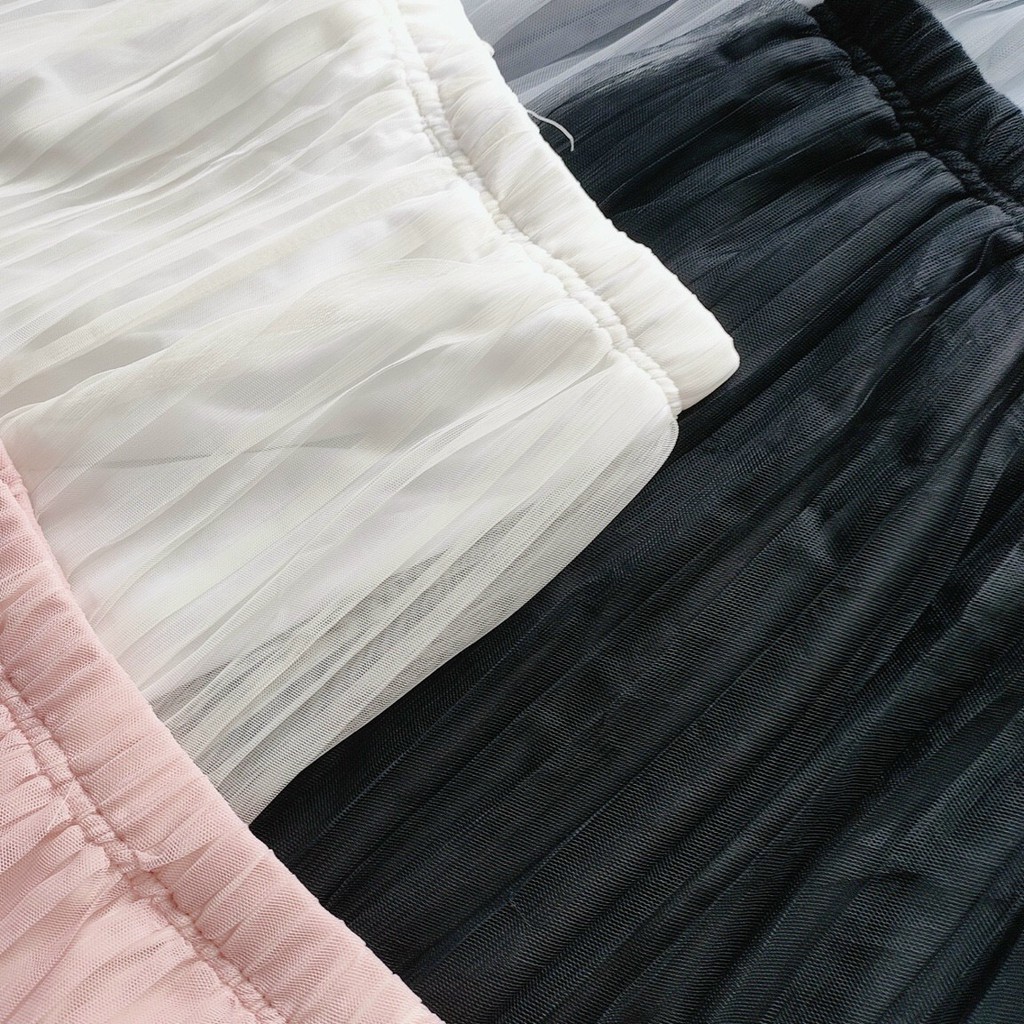 [Mã FAMAYWA giảm 10K đơn 50K] Chân váy công chúa - Chân váy MIDI LƯỚI xếp ly 2 lớp - dài 70cm | BigBuy360 - bigbuy360.vn