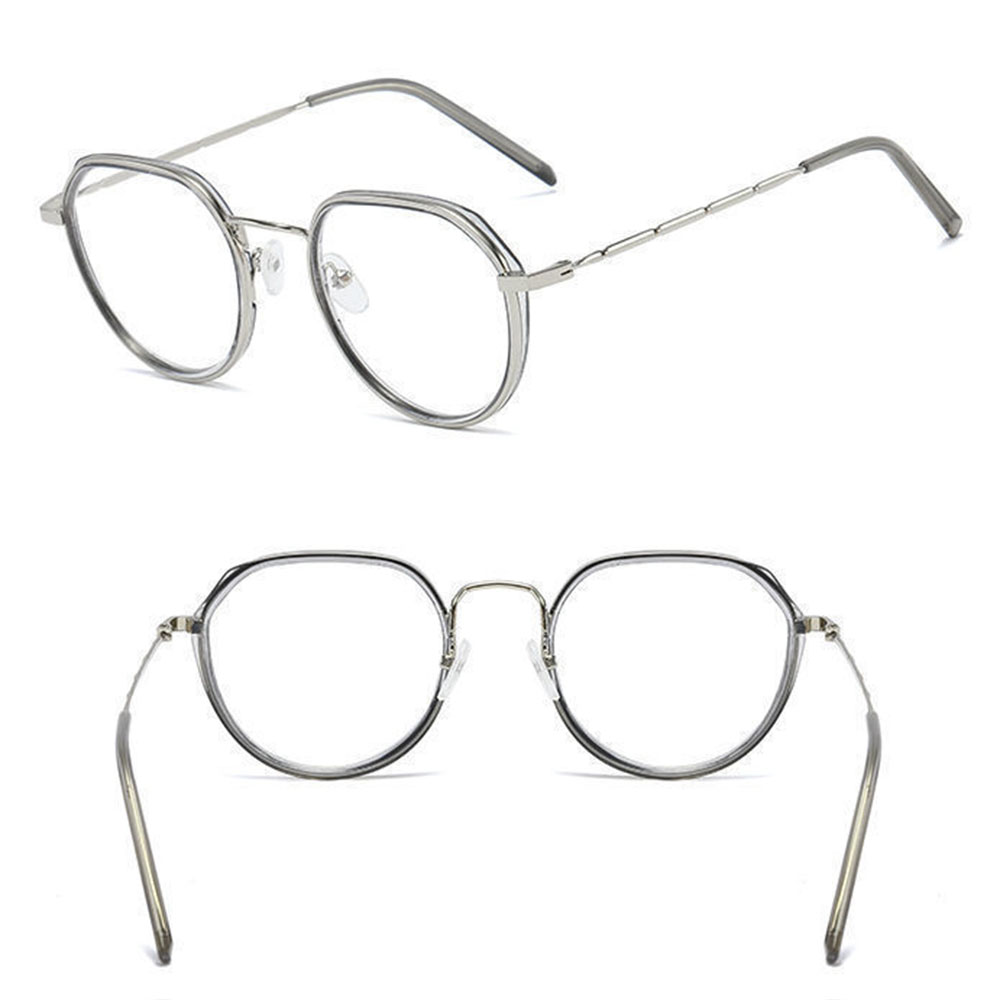 【sweet】woman fashion retro Anti-blue Light Glasses Metal Frame Flat Lens Glasses with Clip Ring