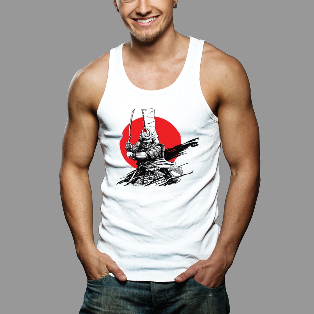 Áo Tank top thể thao HTFashion in hình samurai sword