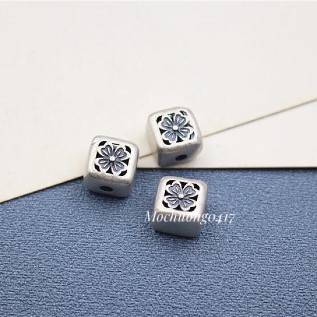 [GIÁ SỈ] Charm cỏ 4 lá bạc cao cấp hình vuông cực xinh - Hàng bạc loại 1 siêu đẹp PH381