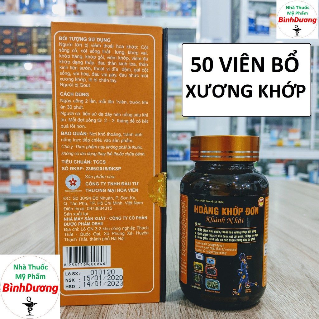 Hoàng Khớp Đơn - Giảm Đau Xương Khớp, Đau Do Gout, Tái tạo mô sụn khớp - Nguyên liệu nhập khẩu [CHÍNH HÃNG]