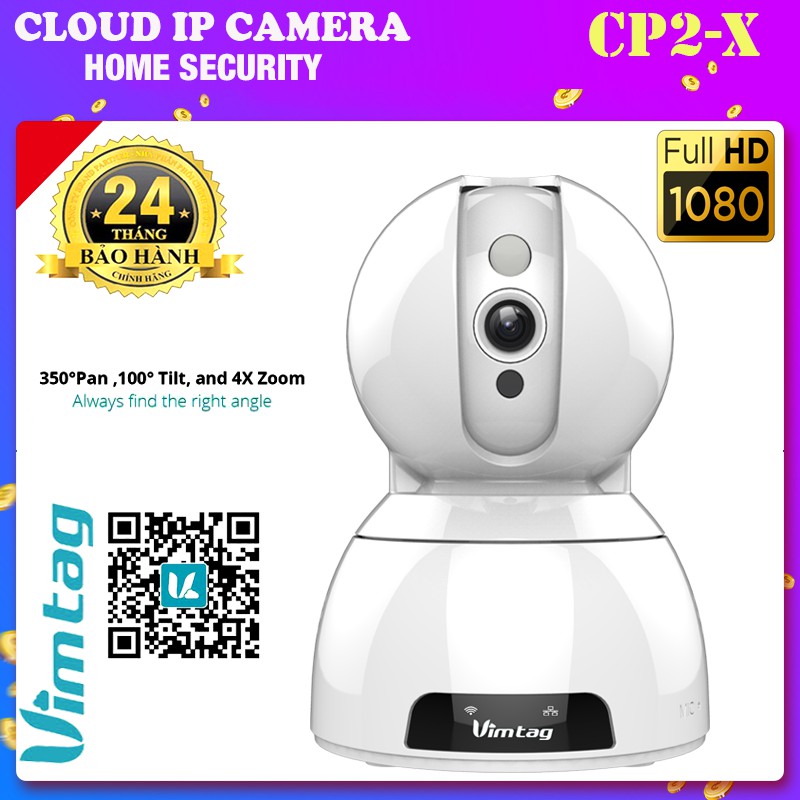 Camera IP WIFI Vimtag CP1-S Độ quay 360 độ , Độ Phân Giải 1.3Mp , Chất Lượng 960P HD , công nghệ Cloud USA