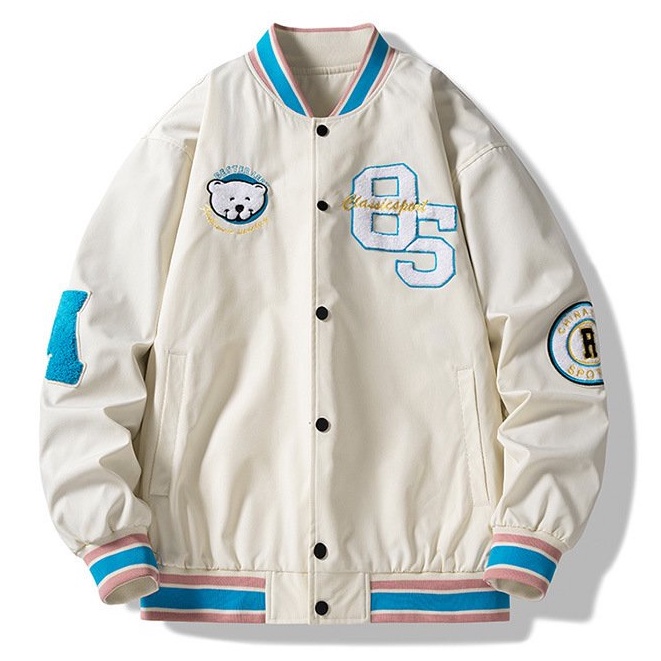 Áo Khoác Gió 2 Lớp Logo Gấu Unisex Form Rộng , Áo Bomber Phong Cách Trẻ Trung Mẫu 2022