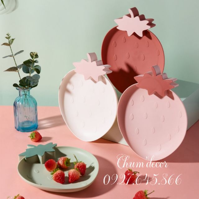 Đĩa , khay trang trí, đĩa hoa quả hình dâu tây | BigBuy360 - bigbuy360.vn