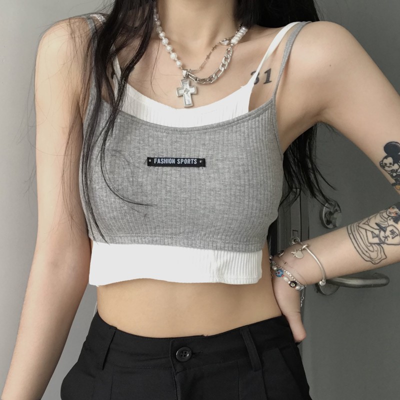 Áo Tank Top Không Tay Thiết Kế Giả Nhiều Lớp Cá Tính