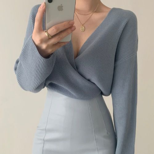 Áo sweater chui đầu tay dài cổ chữ V thời trang mùa thu phong cách Hàn Quốc trẻ trung mới cho nữ