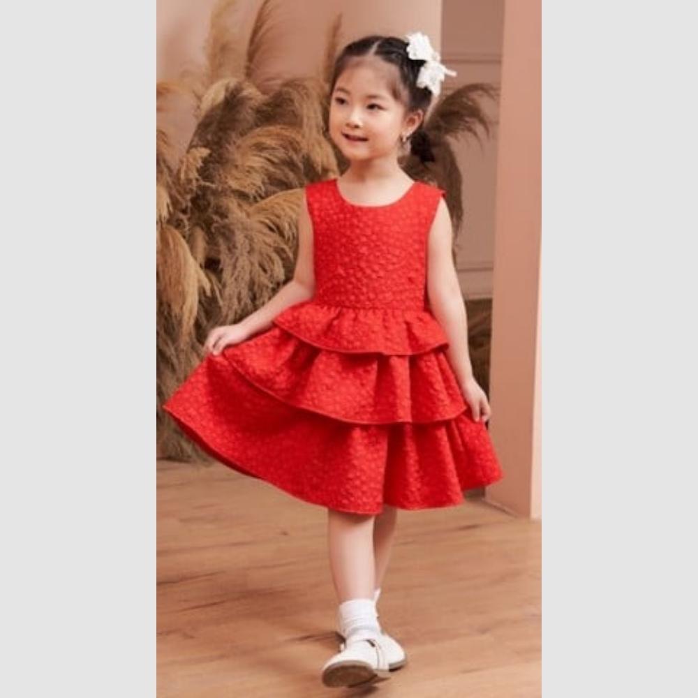 Đầm sát nách bé gái dáng xòe chữ A đi tiệc Rabity 91801